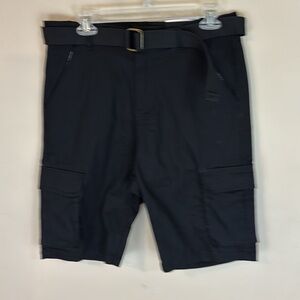 Blu Rock Black Flex Stretch Cargo Shorts Size 32 NWT